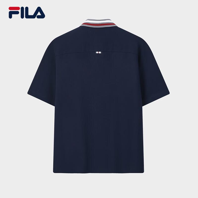 FILA Men's Loose Fit Knit Short Sleeve Polo Shirt