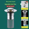 Stainless Steel Press-Type Anti-Odor Leak-Proof Washbasin Drainer with Filter Screen