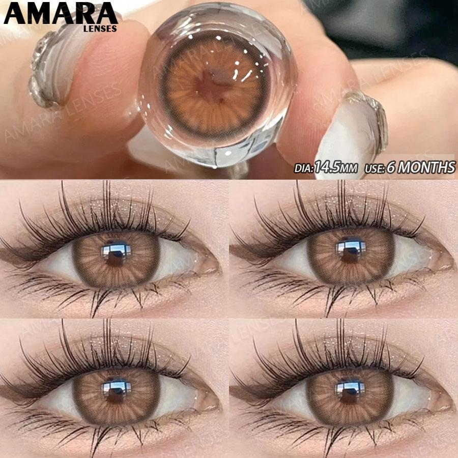 AMARA  Colored Contacts Lenses Brown Lenses Purple Lens Natural Look Cosmetics Colored Pupils Eyes Color Lens Soft High Quality