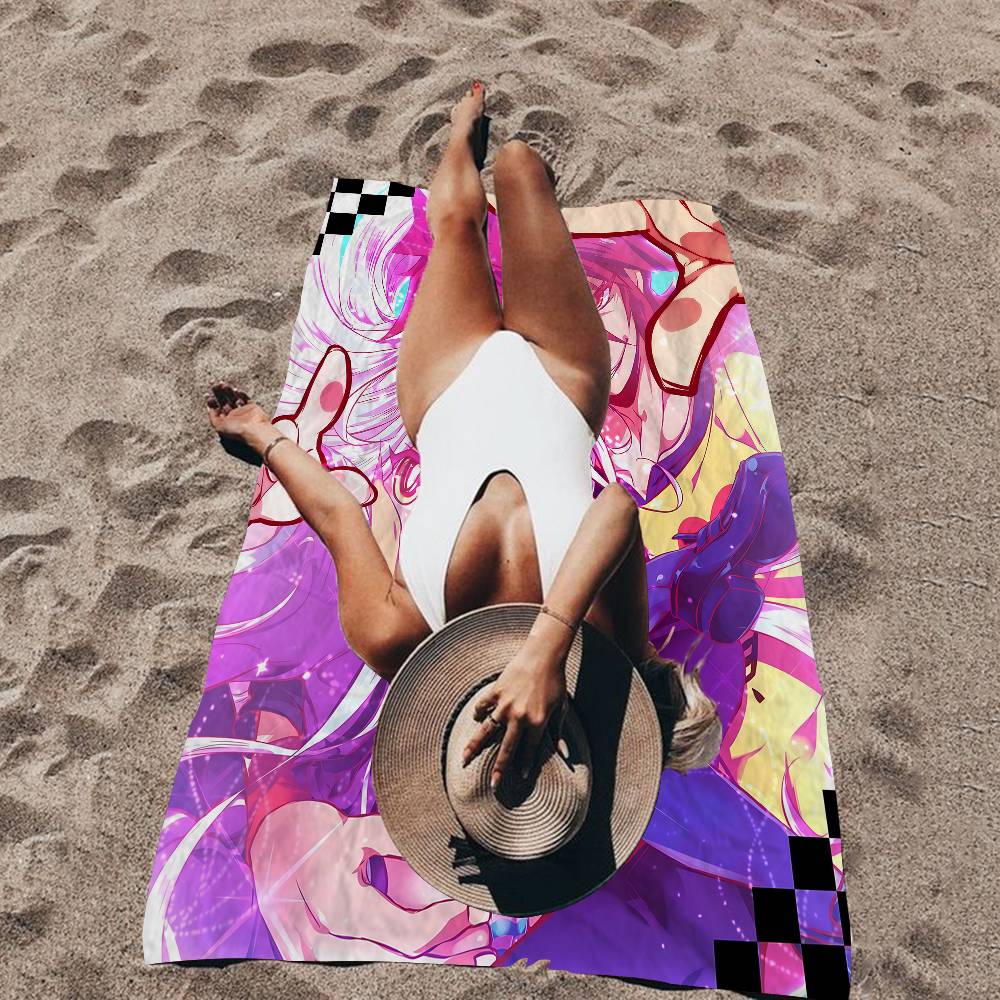 Anime No Game No Life Vintage Microfiber Printed Beach Towel Mountain Climbing Yoga Beach Swimming Running Absorbent Soft Towel