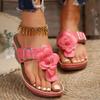 Women Summer Flower Wedge Slippers Outdoor Casual Pinch Toe Comfortable Heeled Sandals Feminina Size 36 43 Sandalias De Mujer