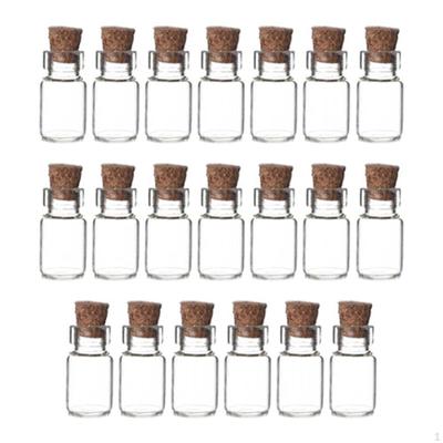 20Pcs Mini Glass Bottles Vials with Cork Jars Wishing Candy for Wedding