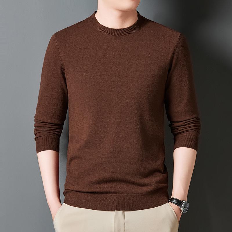Men's Slim Fit Half-High Neck Autumn Knit Pullover Sweater