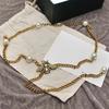 Luxury Versatile Long Waist Chain For Women Vintage Pearl Splice Metal Waist Belt High Quality Dress Decoration Chain Gifts