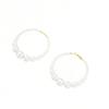 1pc Elegant Statement Pearl Hoop Earrings – Oversized Circular Hoops Lavishly Adorned With Lustrous Faux Pearls In A Graduated Design, Lightweight