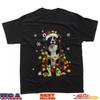 Border Collie Dog Christmas Tree Lights Xmas Pajama T-Shirt