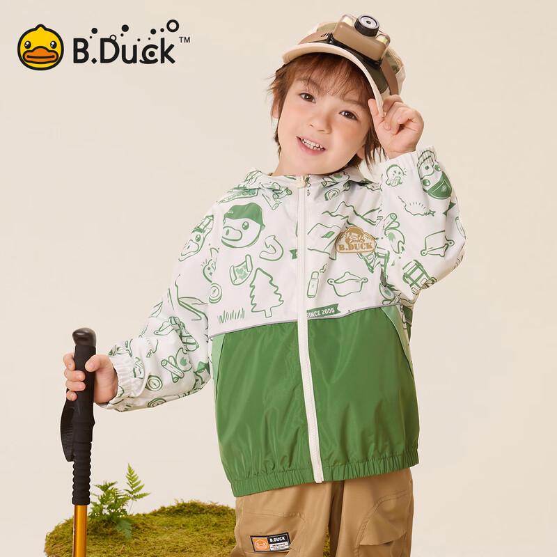 B.Duck Boys' Hooded Cartoon Windbreaker Jacket
