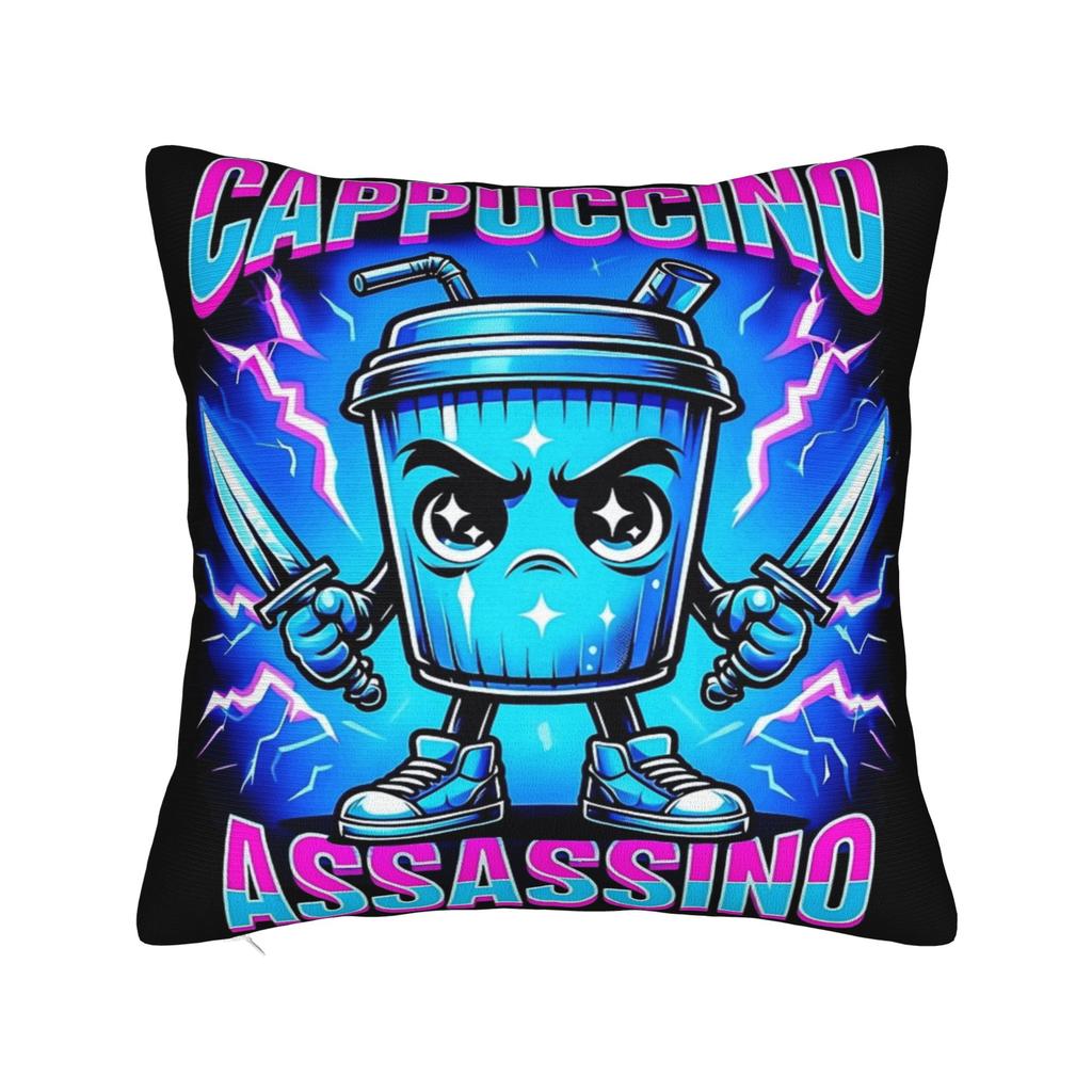 Watermeloni Crocodili Brainrot Fusion Italian Meme Pillowcases Cute Funny Pillow Case For Couch Sofa Bedroom Comfy Pillow Cover