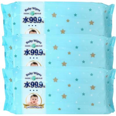 Fluffy Plus Baby Hergestellt in Hyaluronic 70 3 Packungen 99,9% Wasser, Feuchttücher, Zusatzstofffrei, Japan, Säure, Feuchttücher,