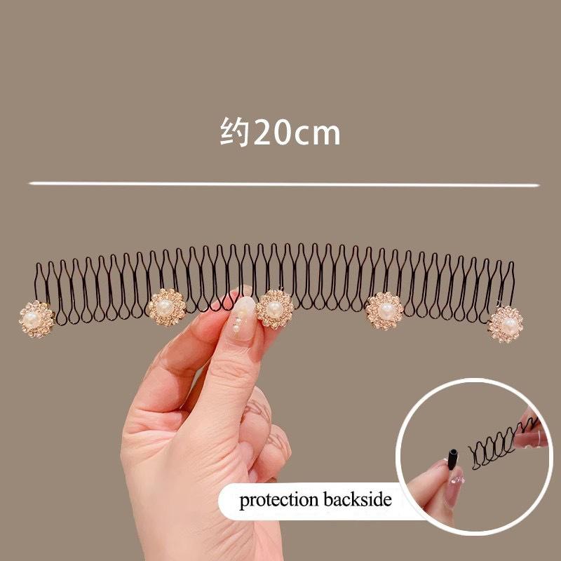 Lovely Flower Organizér na zlomené vlasy Perla Dívčí Ženy Spona do vlasů Neviditelné ofiny Pevná vložka Hřeben Diadém Příslušenství k čelenkám