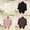 Modal Half High Neck T Shirt For Women With Soft Knit Fabric And Casual Style