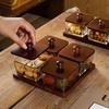 Japanese Style Vintage Divided Fruit Bowl with Lid Home Living Room Nuts Candy Biscuit Storage Bowl Square Fruit Tray Home Decor