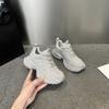 Fashion Youth Girls Chunky Crystal Sneakers Women Fashion Casual Breathable Height Increased Flat Platform Bling Bling Shoes Footwear