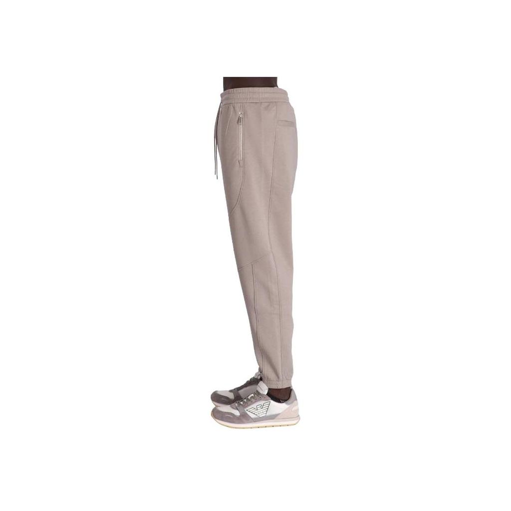 Emporio Armani Solid Color Drawstring Casual Pants Men Bottoms Light-Brown 6R1PU4-1JHSZ-0643