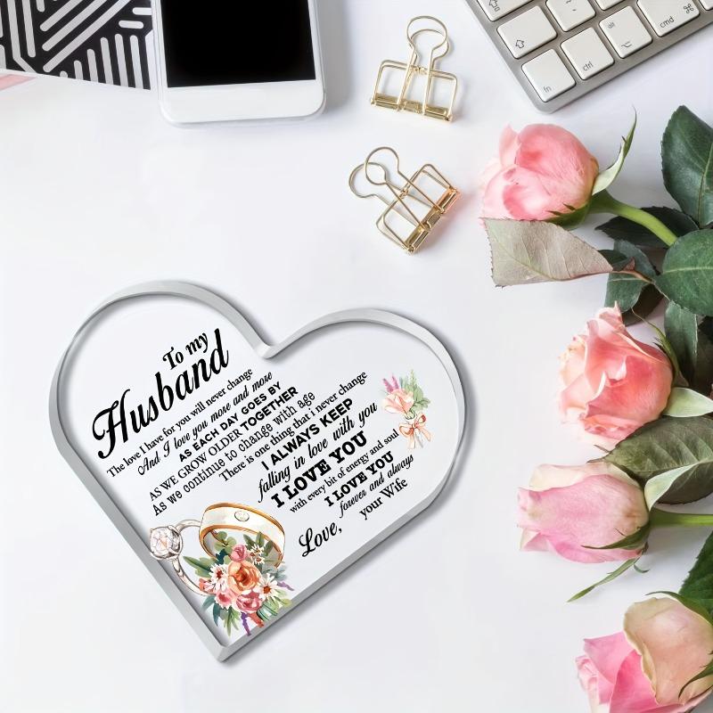 2D Flat Heart-Shaped Love Letter Acrylic Desktop Decoration, Anniversary Token Gift, Suitable for Wall Decoration, Porch, Room, Villa, Accents Home, H