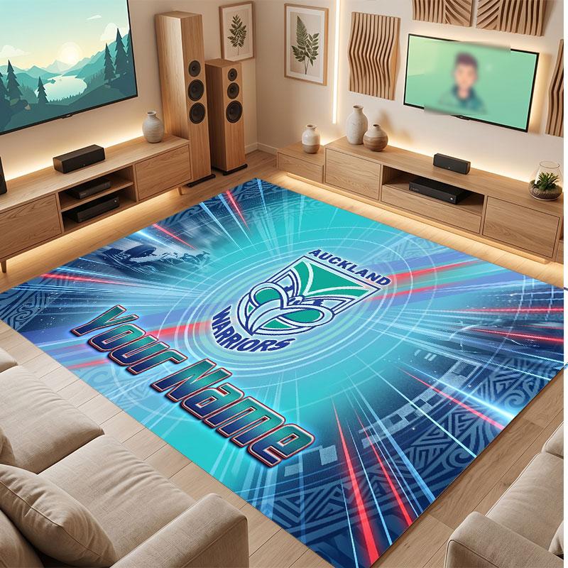 Wigan Warriors Personalized Crystal Velvet Carpet, Customized Name Text Soft Anti‑Slip Rug for Living Room Bedroom