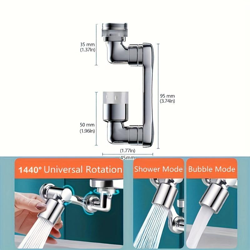 1pc1440° Copper Alloy Universal Swivel Faucet Spray Head,Compatible with Extension Faucets, Aerator Spouts,Wash Basin Robot Arm Faucet Extenders