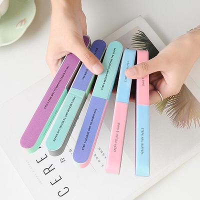 Lima de uñas, lima de borde envolvente, lima de pulido de seis lados, herramienta de uñas, lima de siete lados, palo de pulido de uñas, sacapuntas de uñas con impresión de doble cara