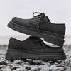 New men's black business casual big head leather shoes low-top thick-soled heightening men's shoes