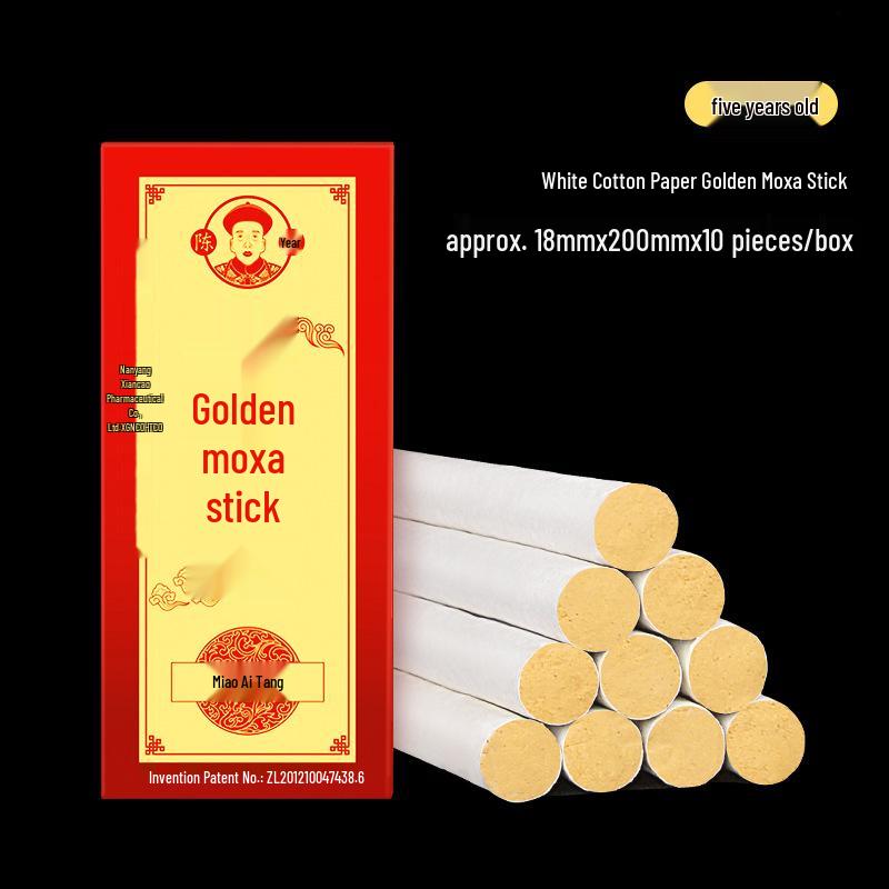 50:1 Gold Moxa Sticks - Three-Year Aged Rolled Mugwort for Moxibustion Therapy