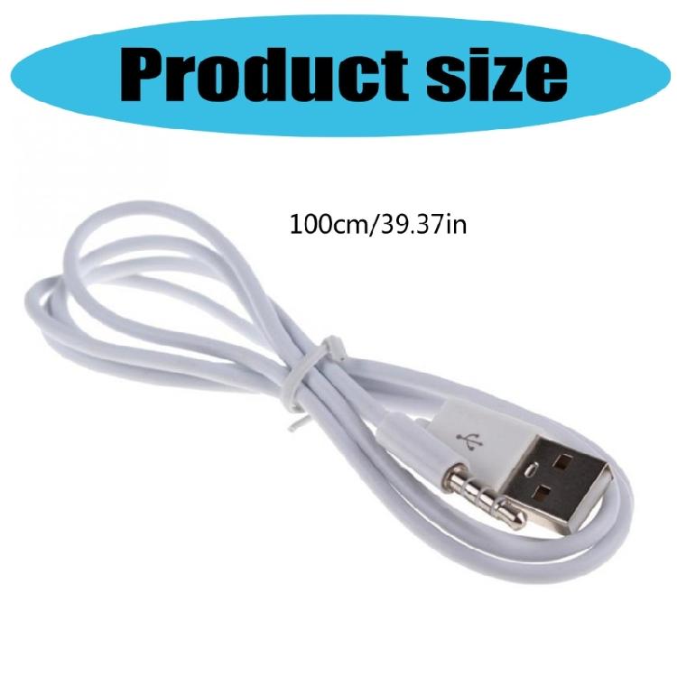 Durability 1M USB Audios Cable Compatible for Devices Data Transfer Charger Cable Male Auxs Audios to USB Cord