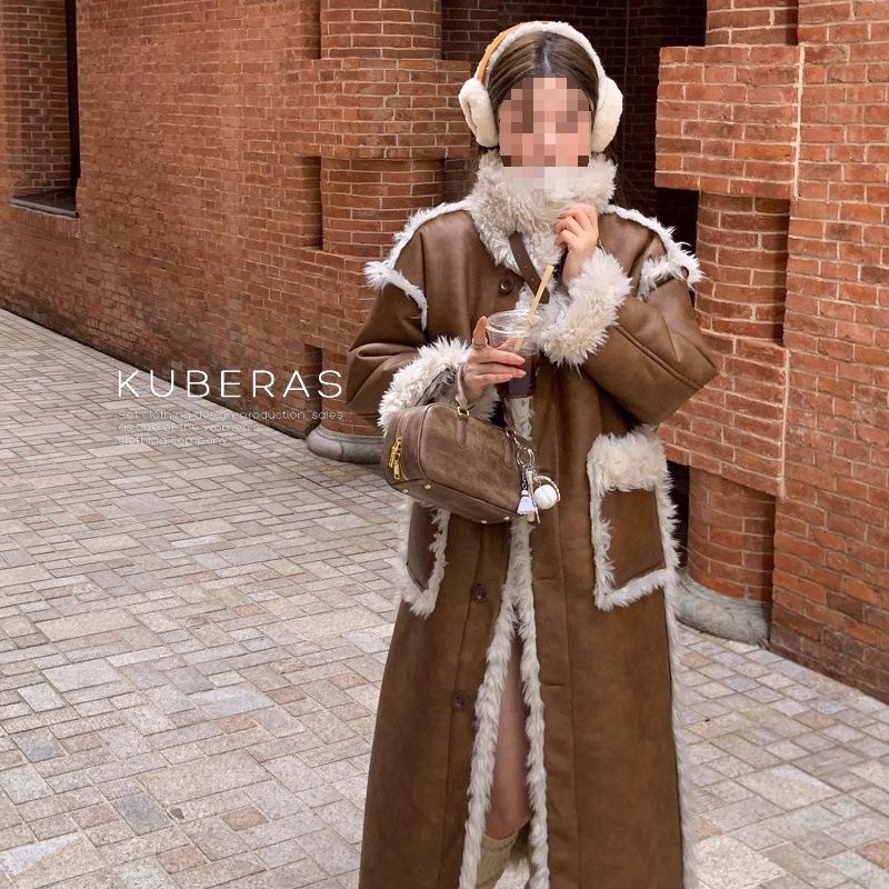 

Двустороннее зимнее пальто из толстой овчины и кожи ягненка S (90-115 lbs)