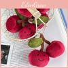 Cherry Whimsical Plush Keychain Soft Cotton Filling Perfect For Couples Gifts