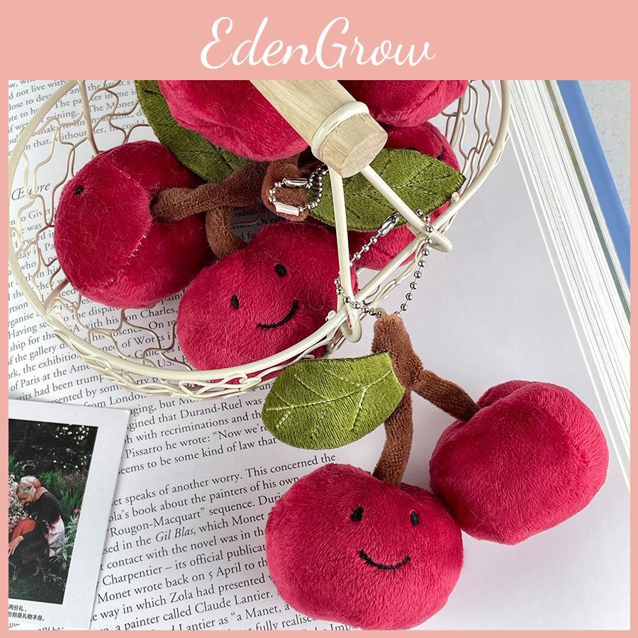 Cherry Whimsical Plush Keychain Soft Cotton Filling Perfect For Couples Gifts