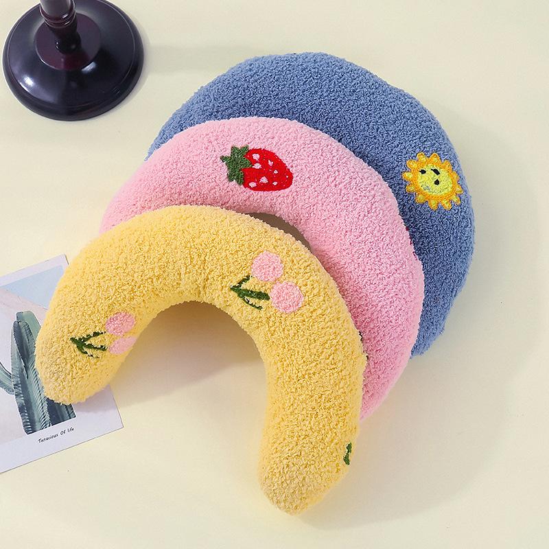 1PC Little Pillow for Cats, Ultra Soft Fluffy Pet Calming Toy Half Donut Cuddler for Joint Relief Sleeping Improve
