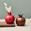 [Ceramic Pomegranate Vase] 12.7cm Contemporary Ceramic Pomegranate Vase - Decorative Piece for Your Home