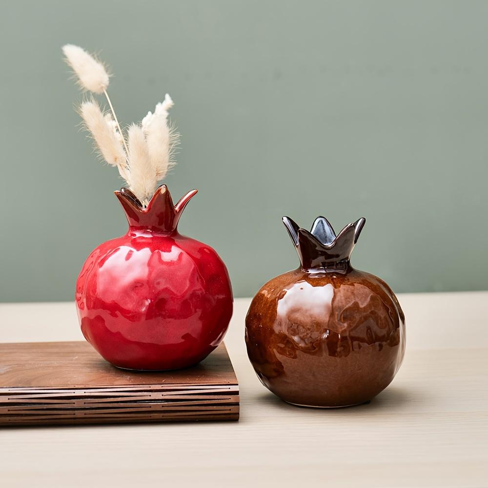 [Ceramic Pomegranate Vase] 12.7cm Contemporary Ceramic Pomegranate Vase - Decorative Piece for Your Home