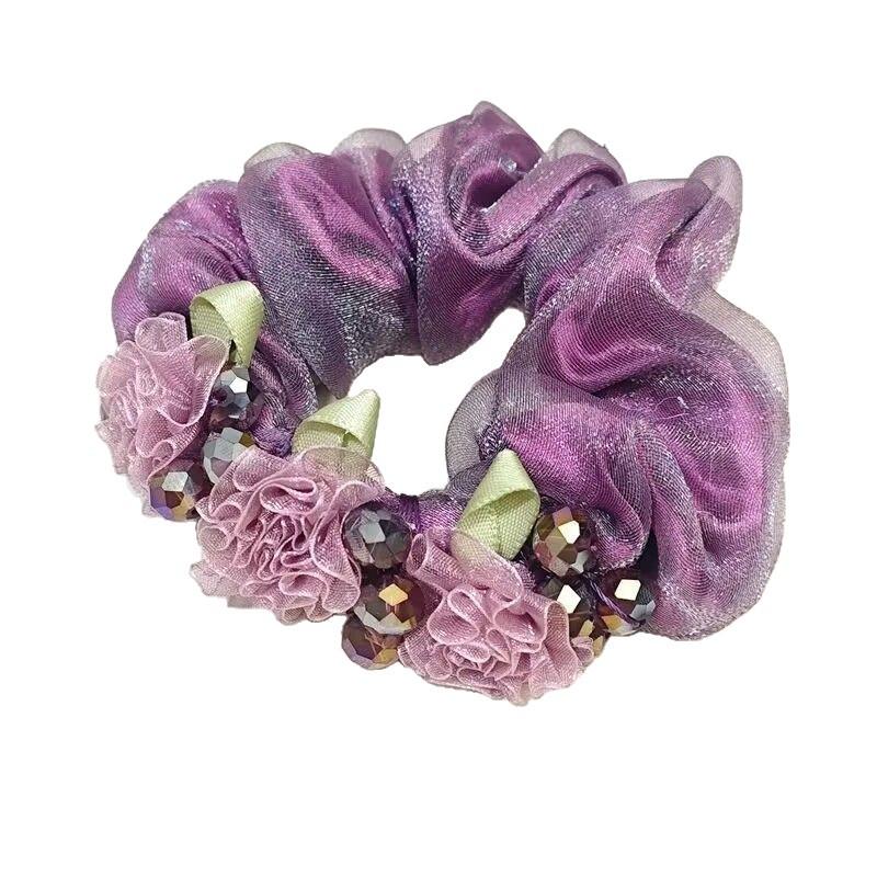 Elegant Mesh Hair Tie with Sparkling Rhinestones, High-End Luxury Hair Accessory for Women, 2025 Style