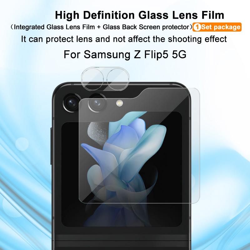 

IMAK For Samsung Galaxy Z Flip5 5G HD Tempered Glass Camera Lens Protector Integrated Lens Film Set with Back Screen Film Type A