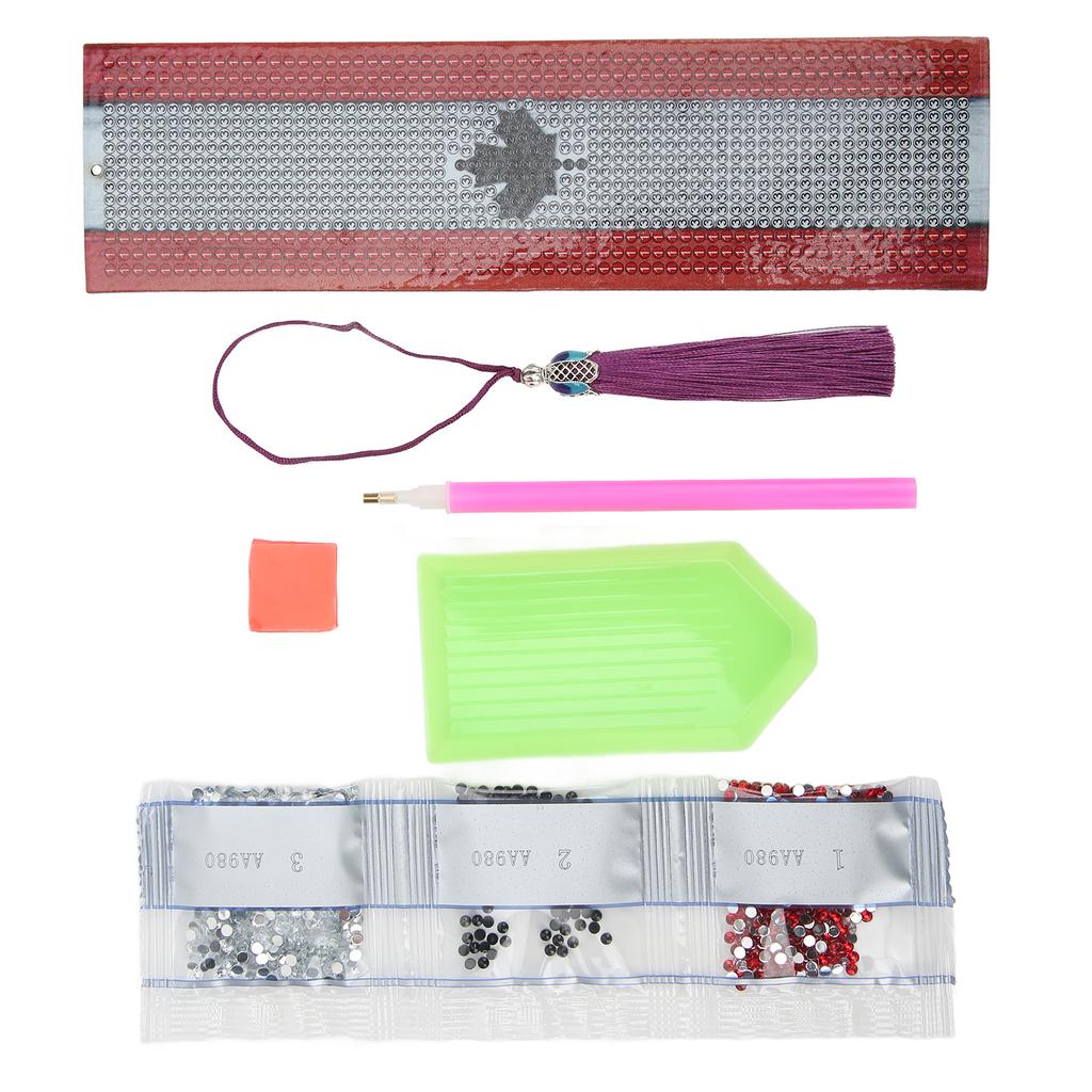 Rhinestones Painting Bookmarks Bright Colors Waterproof DIY Rhinestones Bookmarks with Maple Leaf Pattern for Gifts