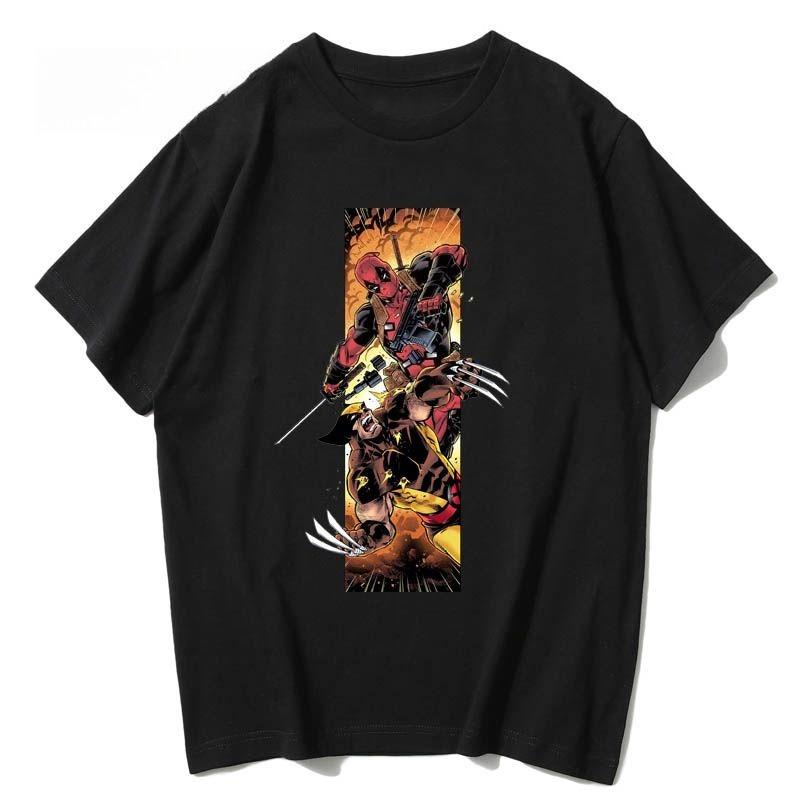 Genuine Deadpool T-Shirt Superhero Deadpool Wolverine Cotton Men's T-Shirt Loose Comfortable Short Sleeve