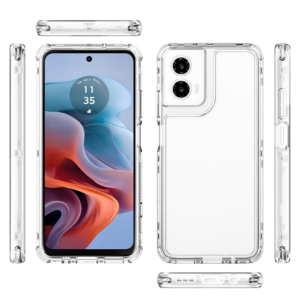 For Motorola Moto G34 5G Case Precise Cutouts Acrylic TPU Clear Phone Cover with Laser-printed Film