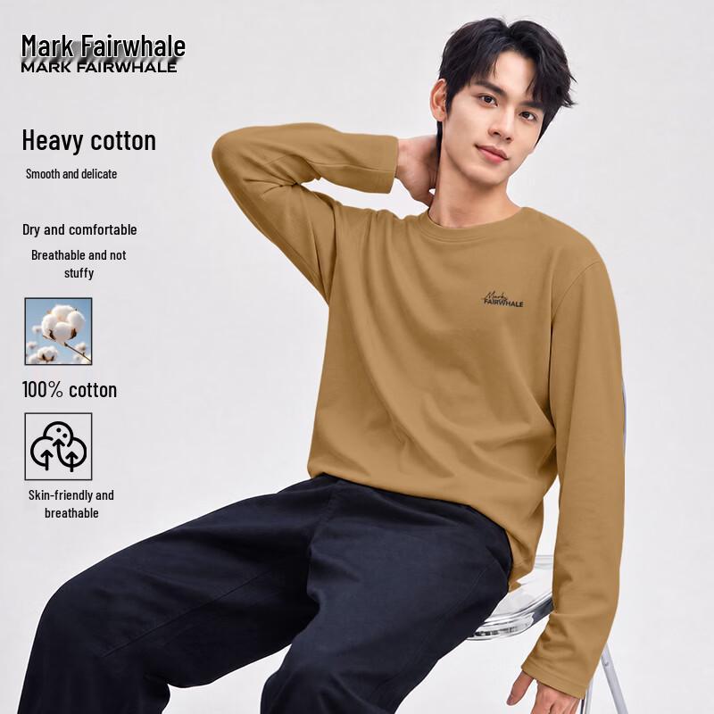 MARK FAIRWHALE Men's Heavyweight Cotton Long Sleeve T-Shirt