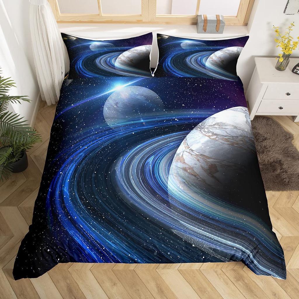 Galakse Planet Trykt Dynetrekk Univers Dekor Sengetøy Dynetrekk Solsystem Ytre Rom Tenåring Barn Gutter 3D Astronomi Tema