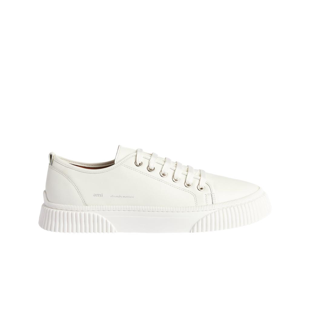 Ami Lace-up Low Top Logo Sneakers Off White