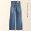 Blue Women's Spring 2025 Wide-Leg Petite Jeans: Loose, Slimming, Narrow-Straight Fit
