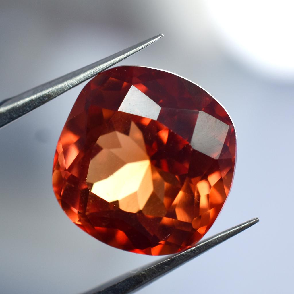 Natural Orange Sapphire Loose Gemstone 8.15 Ct Square Cut September Birthstone for Gem Collections