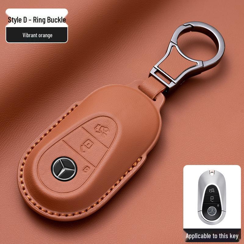 Mercedes-Benz Original Color Nappa Leather Key Case for GLE, GLAC200L, C260L, E300L, E-Class, S-Class, and C-Class.