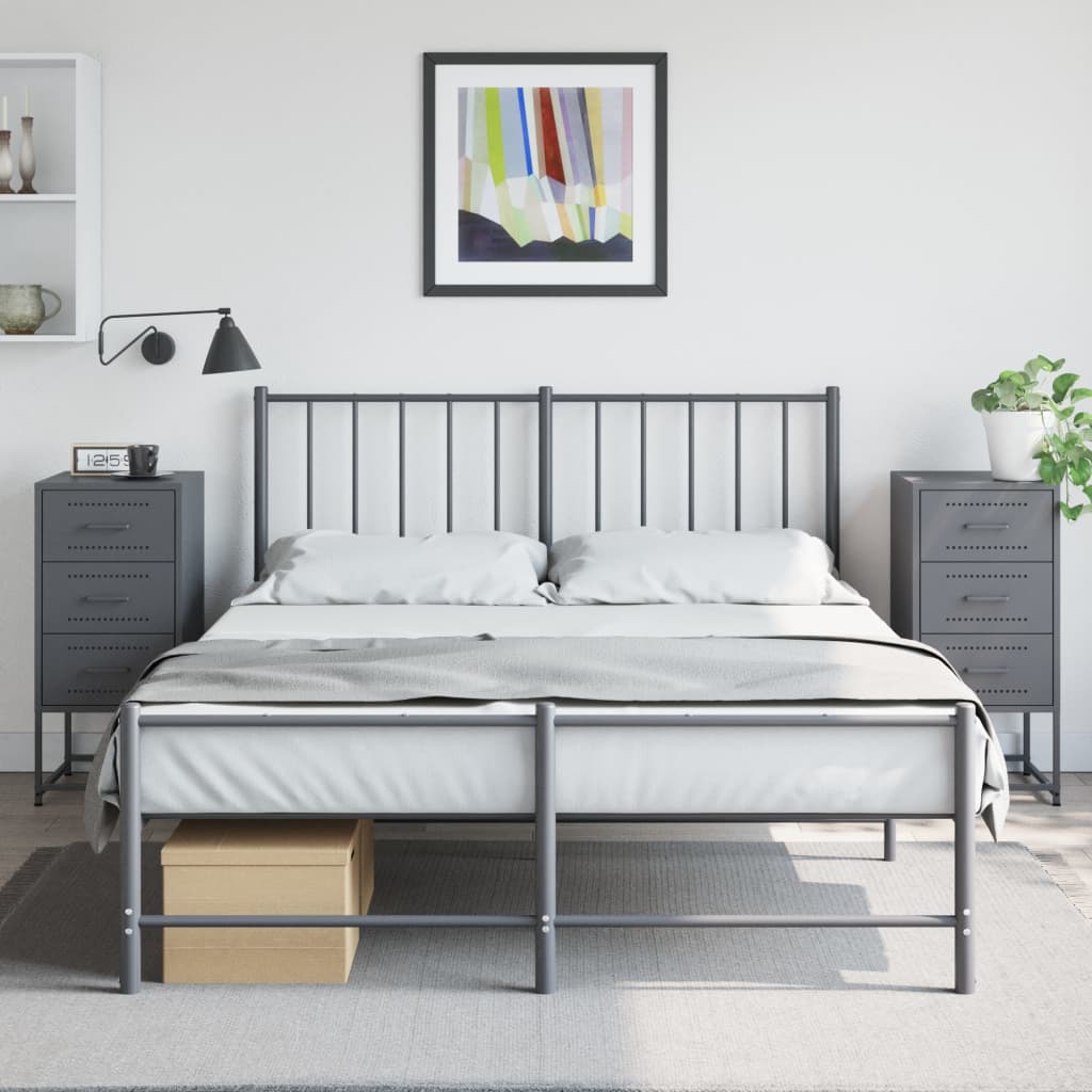 Nightstands (2 pcs) Anthracite 36 x 39 x 78 cm Steel