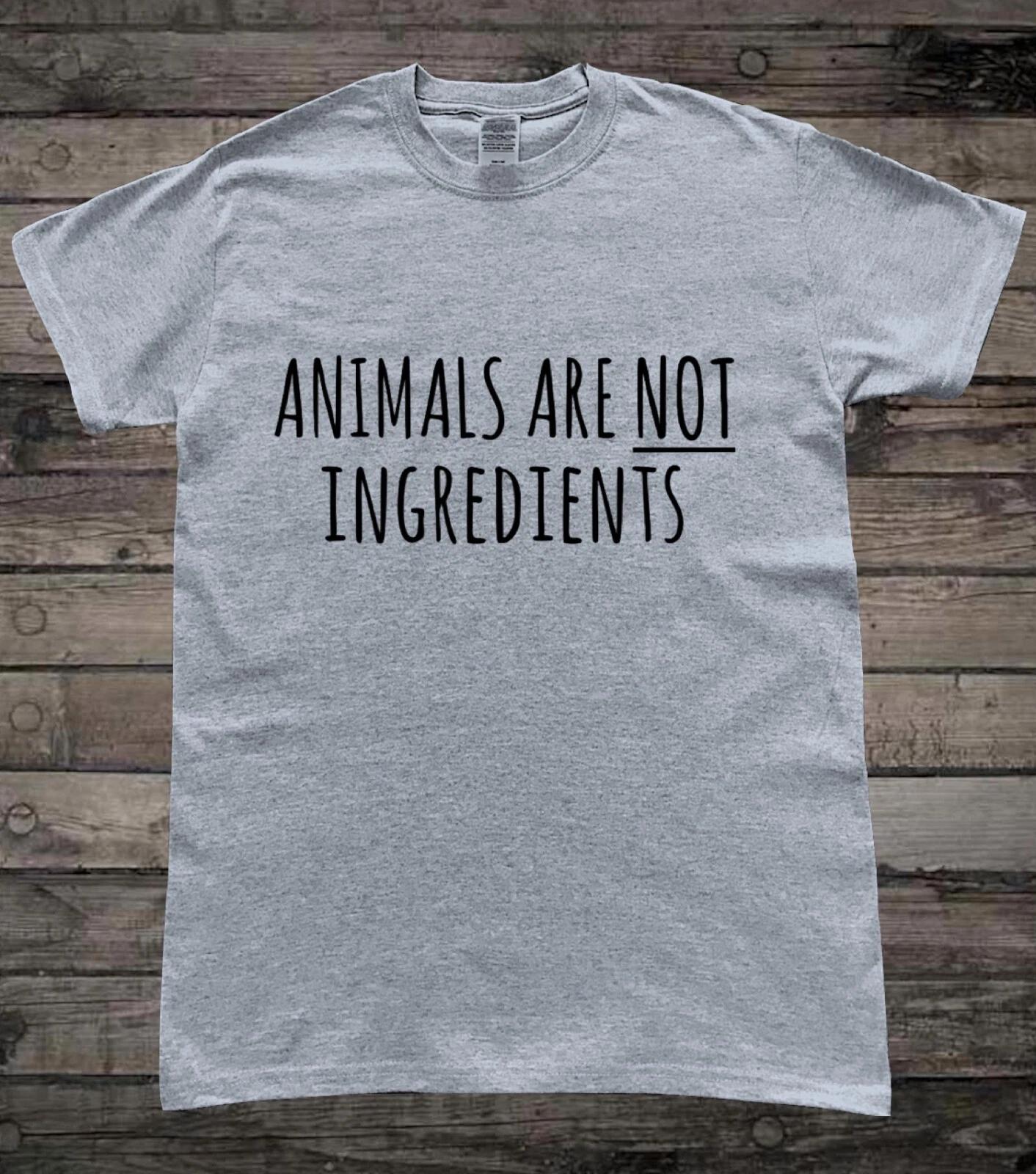 Animals Are Not Ingredients Animal Lover Veggie Vegan Slogan T-Shirt 2XL
