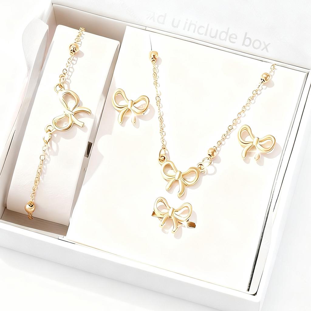 Exquisite Shiny Bow Necklace Fashionable Fresh Elegant Jewelry For Women Versatile Accessory Gift