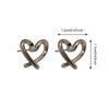 Simple Cute Sweet Heart Shaped Clamping Earrings For Women'S Fashion Heart Shaped Round Perforated Earrings Jewelry