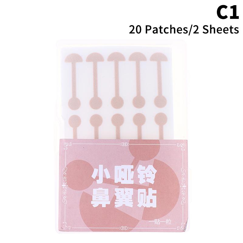 20-100Pcs Dumbbell Nose Tip Patch Elastic Skin Color Disposable Contouring Corrective Nose Strips Thin Nasal Beauty Nose Sticker