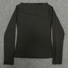 European and American Spring and Autumn Fashion Sexy Solid Color Basic Top