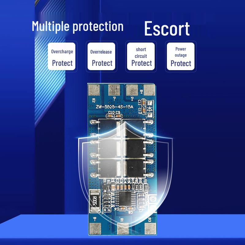 Ternary Lithium Iron Phosphate 4S 15A Battery Protection Circuit for Solar Street Light BMS