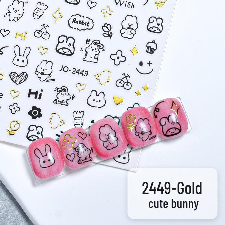 

Adorable Kitten & Poodle Nail Art Stickers - Cute Graffiti Style for Kids